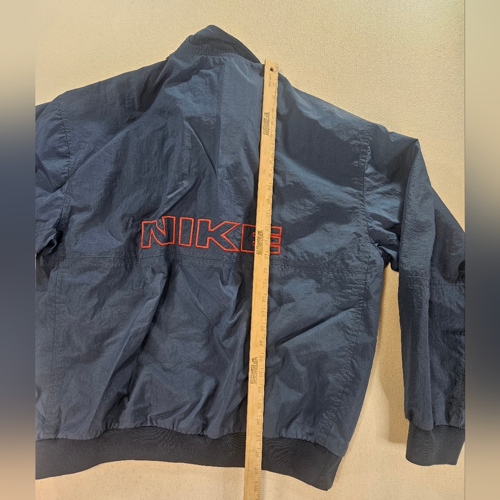 Vintage Nike Windbreaker XXL Navy Spell Out 1/4 Zip - Picture 3 of 8